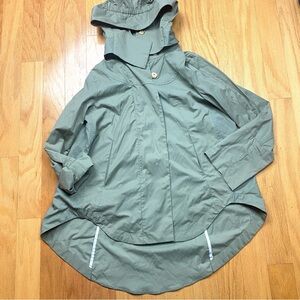 Ciao Milano CM Nia Savina XS Green Rain Jacket Gold Buttons Detachable Hood